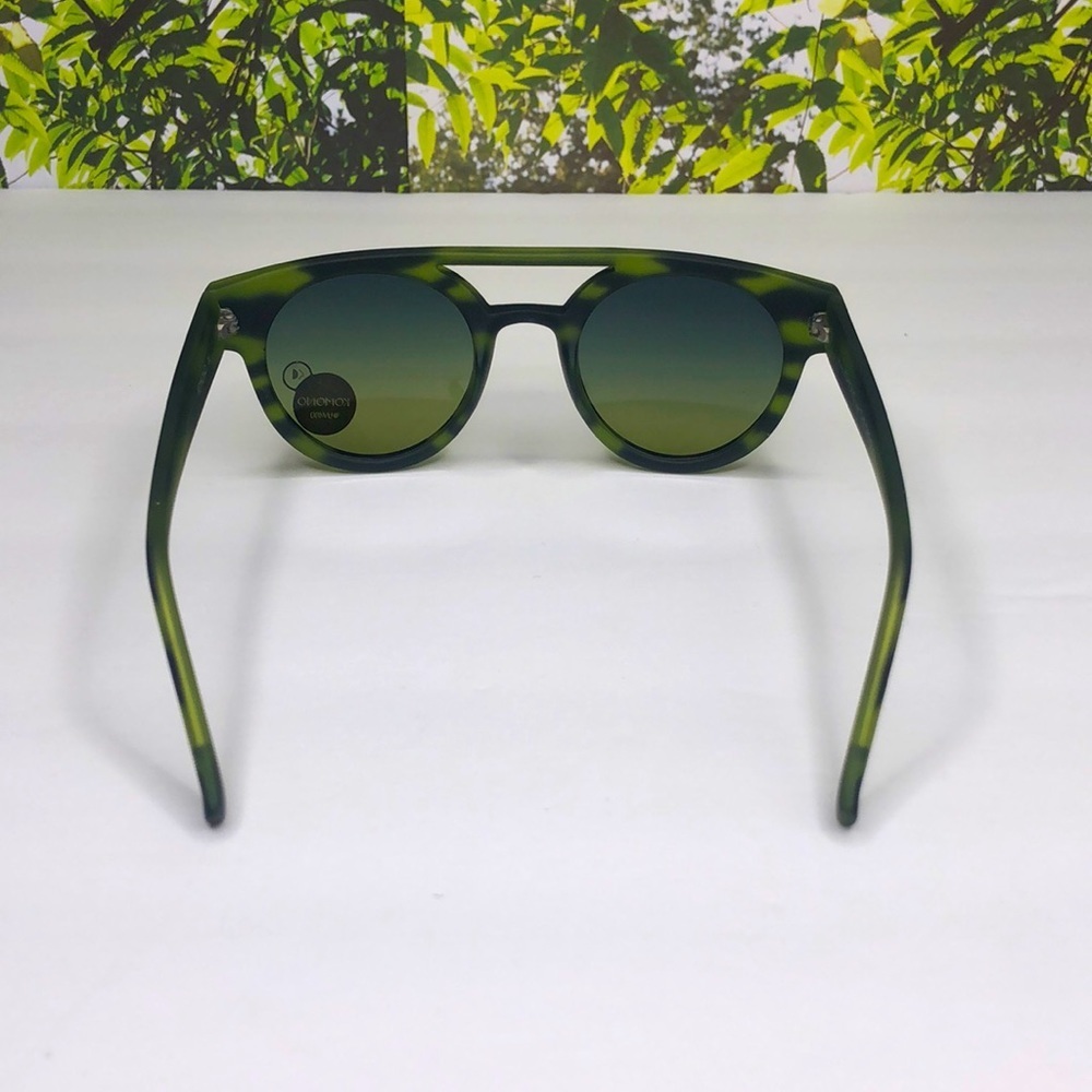 Anthropologie Green Camouflage Round Sunglasses - Picture 9 of 11